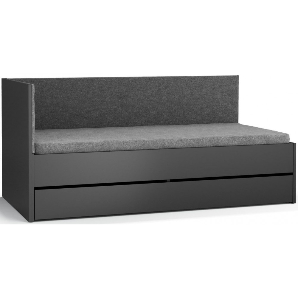 Κρεβάτι Young Users Next II-Μαύρο-Αριστερά 207x98x95