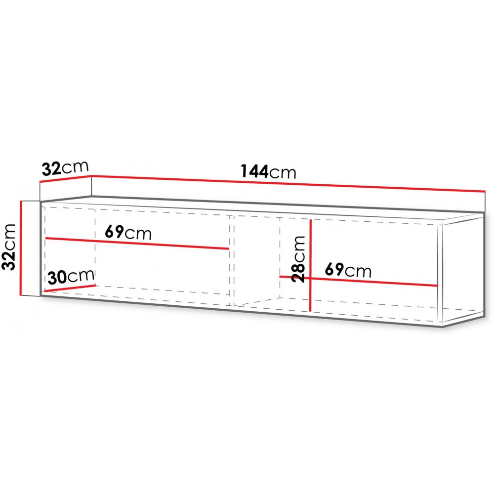 Έπιπλο Τηλεόρασης Govi 140-Καρυδί 144x32x32