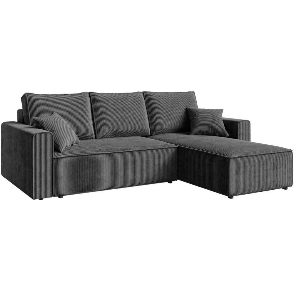 Γωνιακός Καναπές Zyra-Ανθρακί 232x143x85