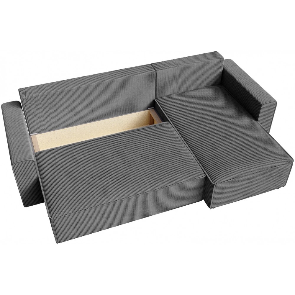 Γωνιακός Καναπές Zyra-Ανθρακί 232x143x85