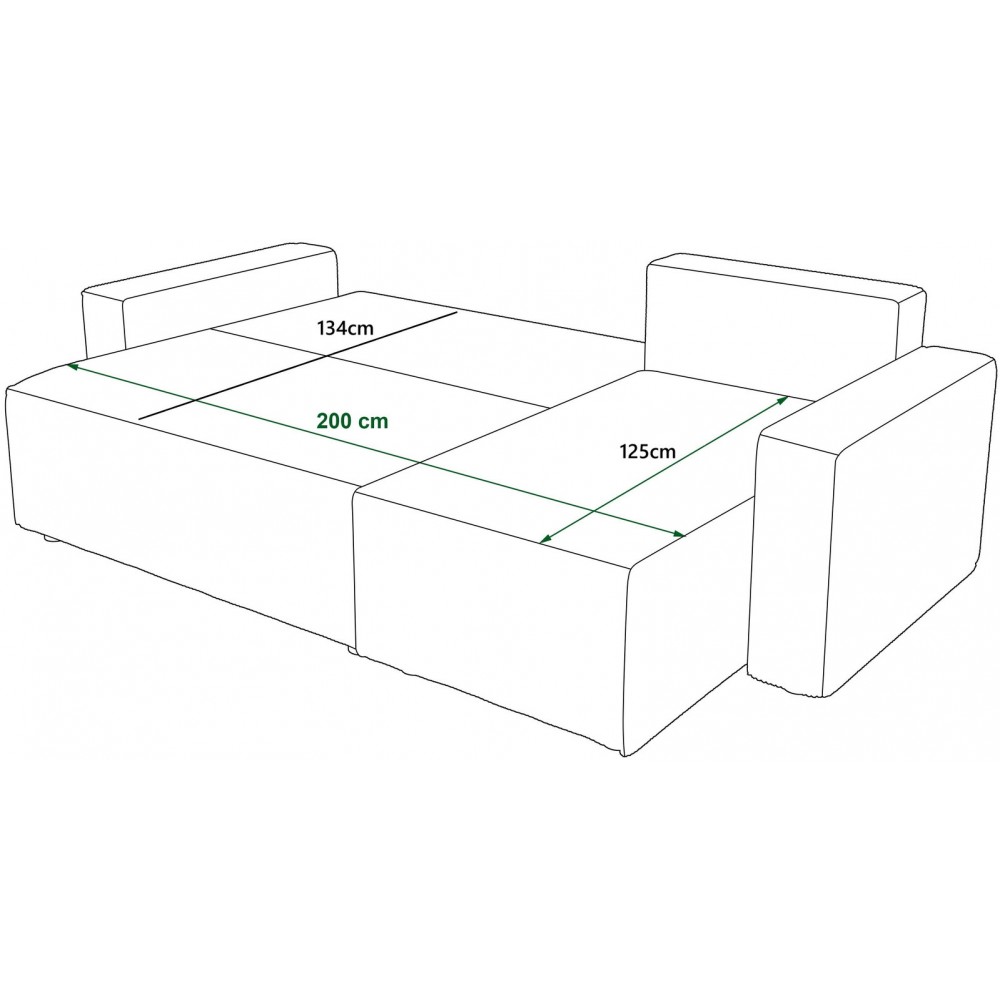 Γωνιακός Καναπές Zyra-Ανθρακί 232x143x85