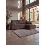 Γωνιακός Καναπές Zyra-Καφέ Σκούρο 232x143x85