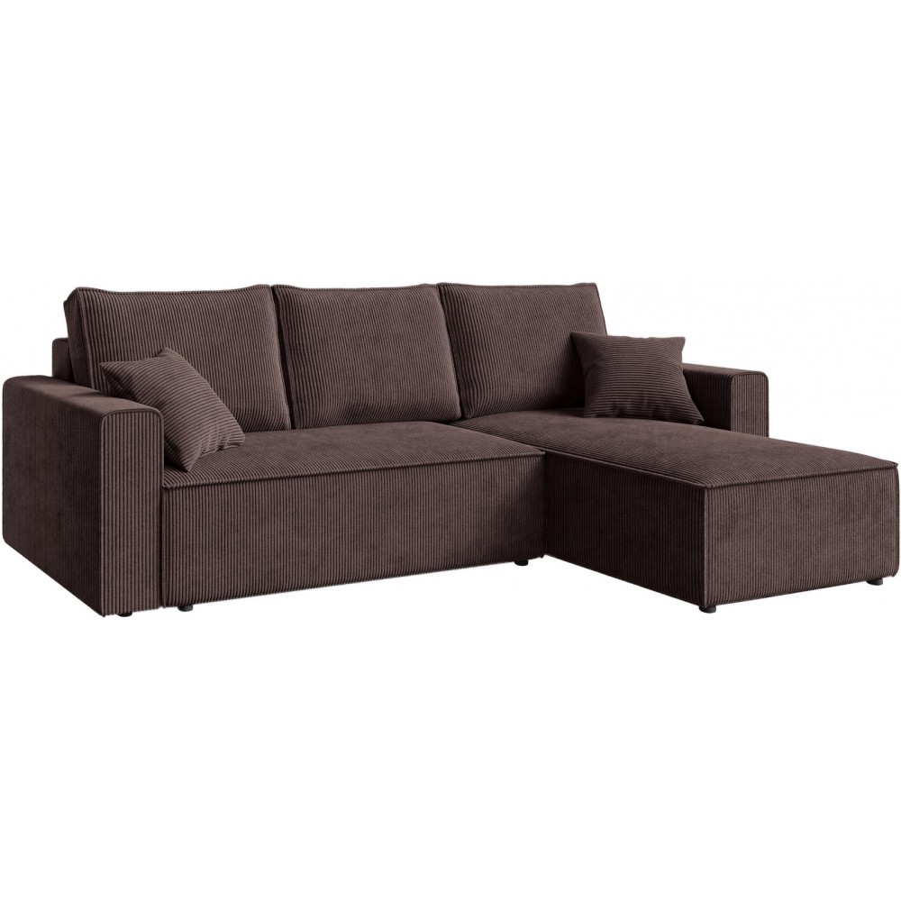 Γωνιακός Καναπές Zyra-Καφέ Σκούρο 232x143x85