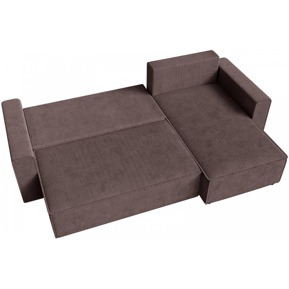 Γωνιακός Καναπές Zyra-Καφέ Σκούρο 232x143x85