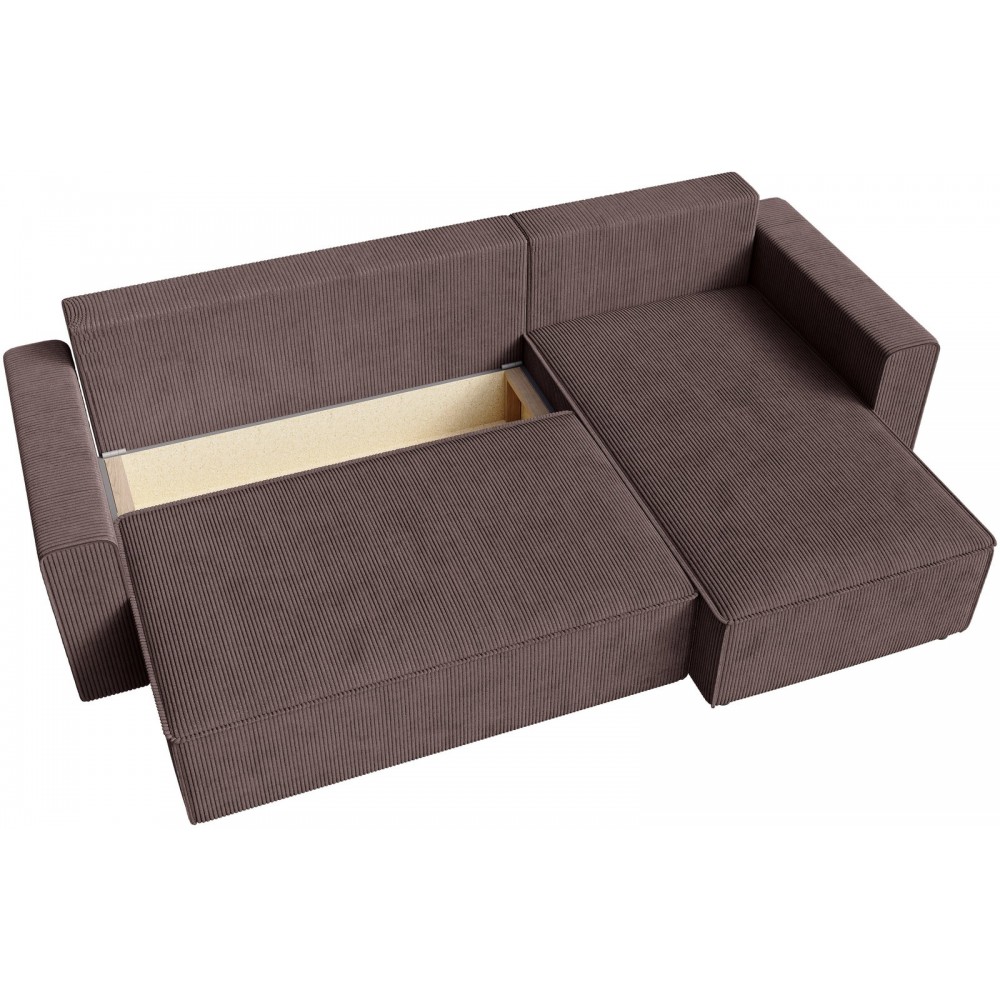 Γωνιακός Καναπές Zyra-Καφέ Σκούρο 232x143x85