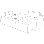 Γωνιακός Καναπές Zyra-Καφέ Σκούρο 232x143x85