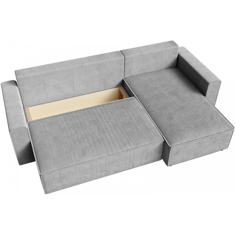 Γωνιακός Καναπές Zyra-Σταχτί 232x143x85