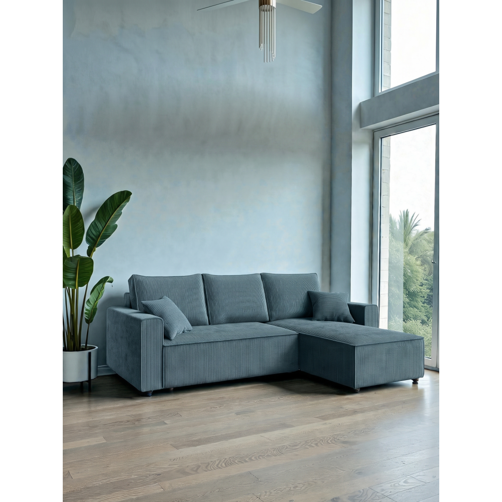 Γωνιακός Καναπές Zyra-Πετρόλ 232x143x85