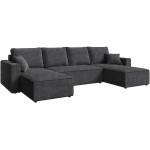 Γωνιακός Καναπές Zyra U-Ανθρακί 305x140x85