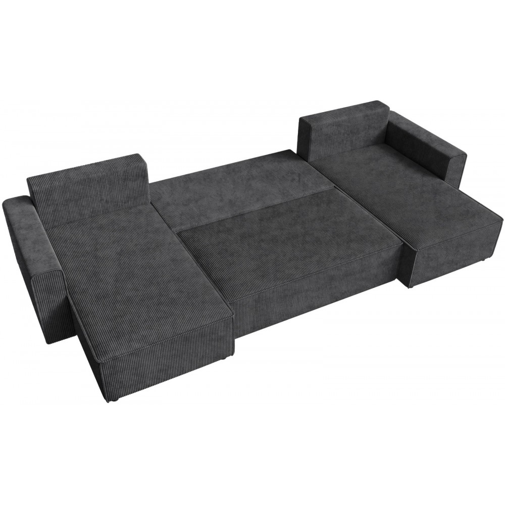 Γωνιακός Καναπές Zyra U-Ανθρακί 305x140x85