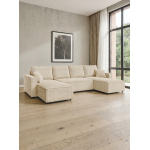 Γωνιακός Καναπές Zyra U-Κρεμ 305x140x85