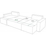 Γωνιακός Καναπές Zyra U-Σάπιο μήλο 305x140x85