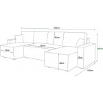 Γωνιακός Καναπές Zyra U-Σάπιο μήλο 305x140x85