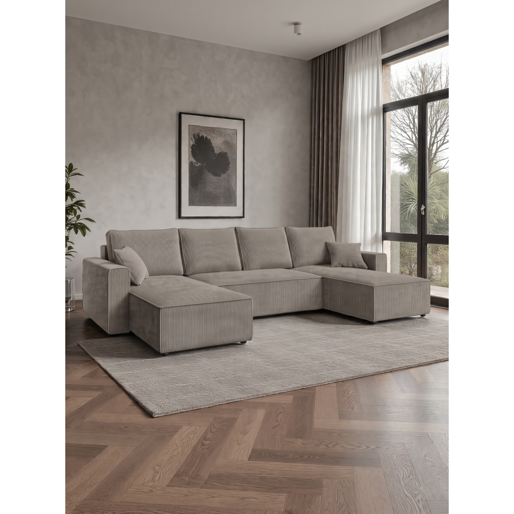 Γωνιακός Καναπές Zyra U-Ταουπ 305x140x85