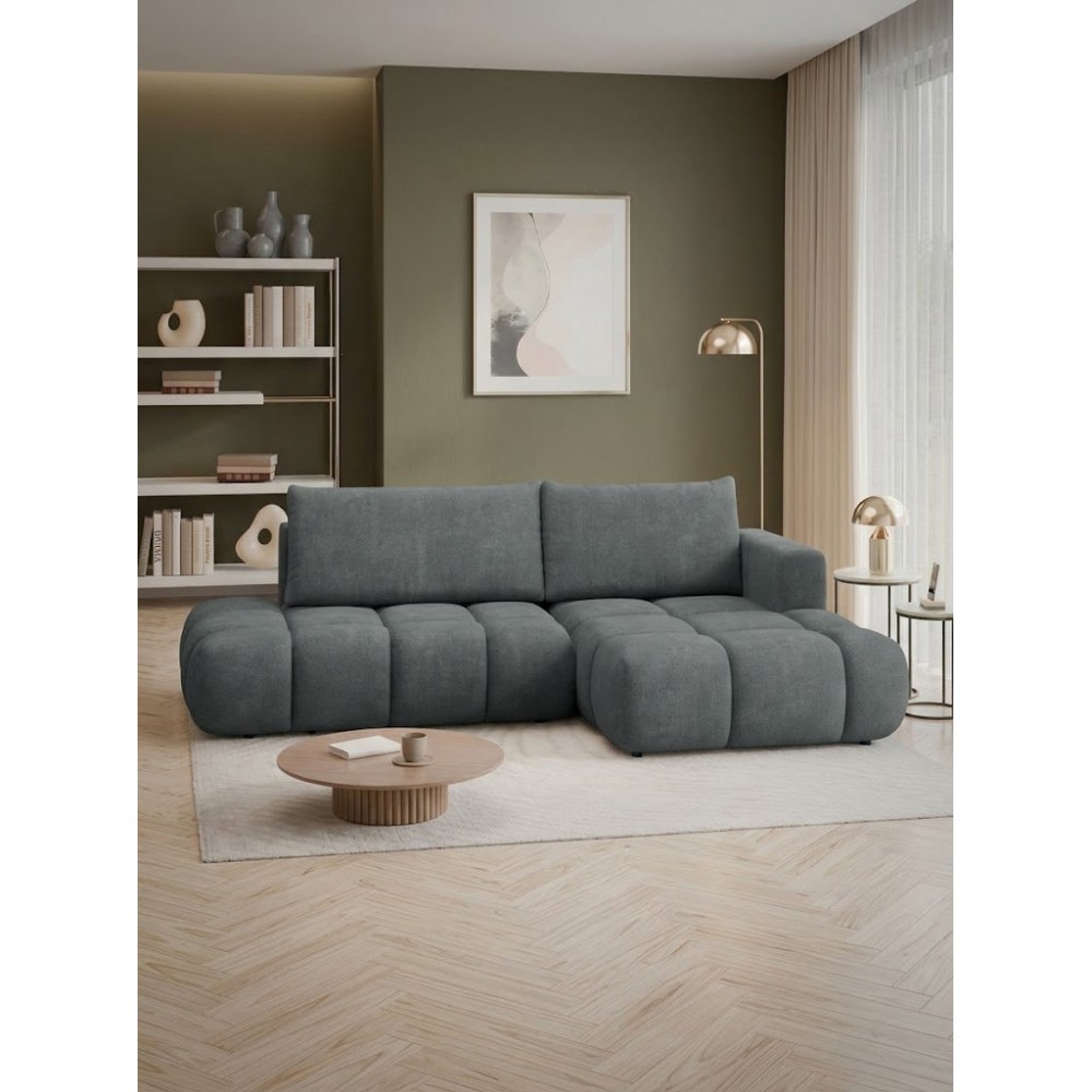 Γωνιακός Καναπές Soffi-Γκρι-Δεξιά 283x166x87