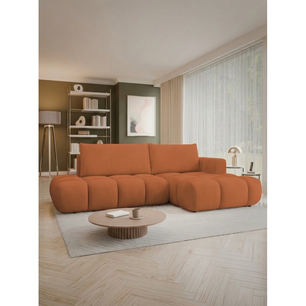 Γωνιακός Καναπές Soffi-Πορτοκαλί-Δεξιά 283x166x87