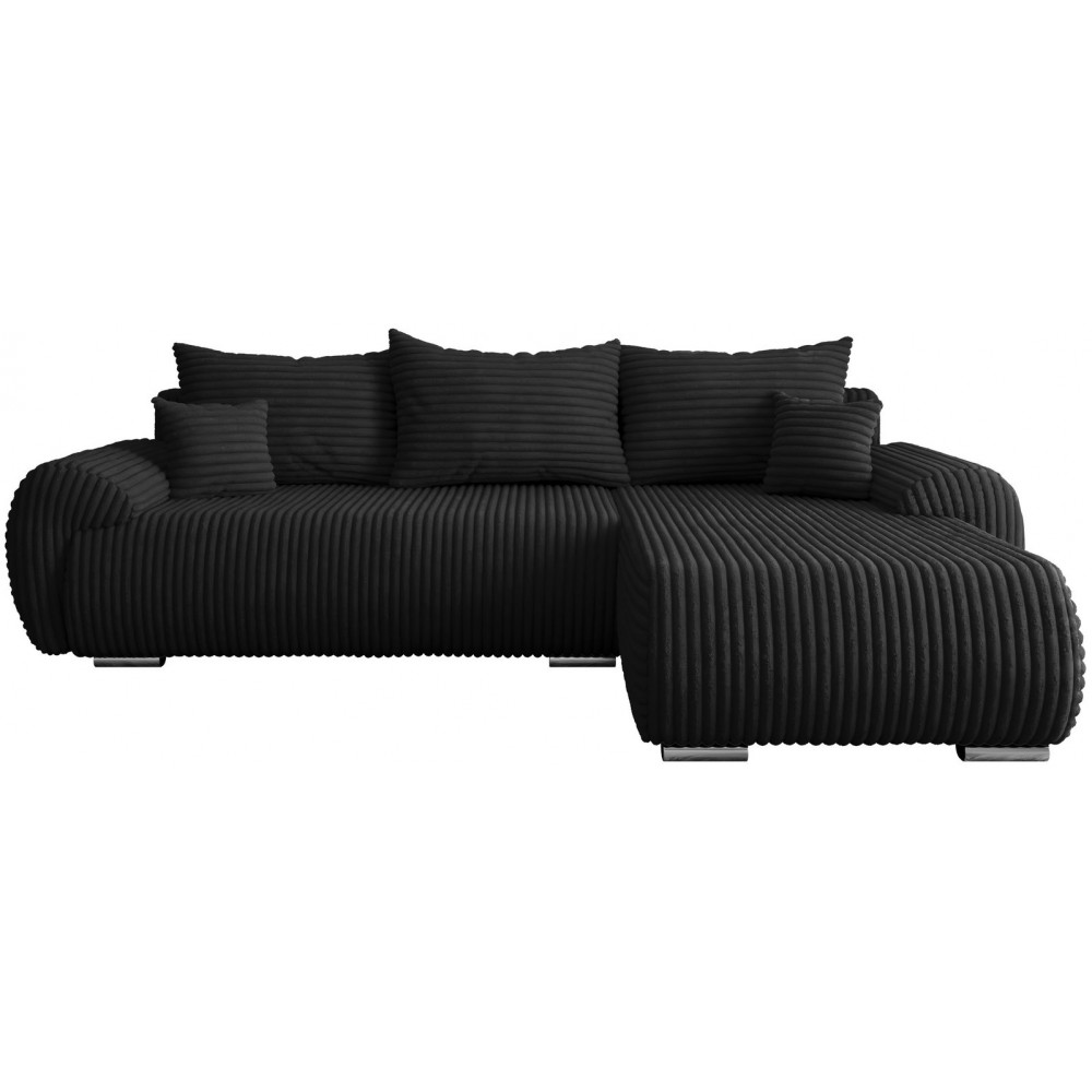 Γωνιακός Καναπές Ubo L-Μαύρο-Δεξιά 282x187x81