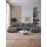 Γωνιακός Καναπές Ubo U-Γκρι 366x187x81