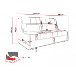Καναπές Viva Elite IV Τριθέσιος-Καφέ Ανοιχτό 166x98x85