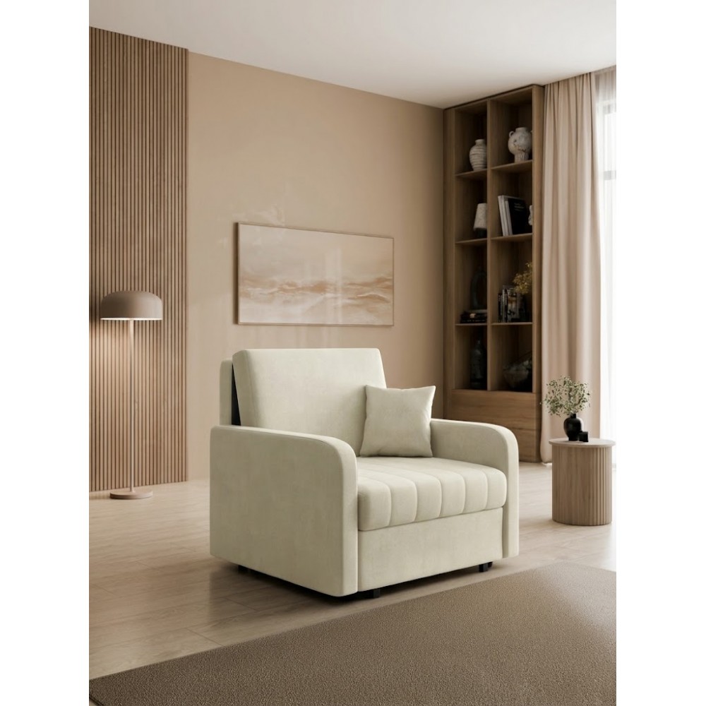 Πολυθρόνα Viva Silk I-Μπεζ 102x98x85