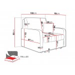 Πολυθρόνα Viva Silk I-Καφέ 102x98x85