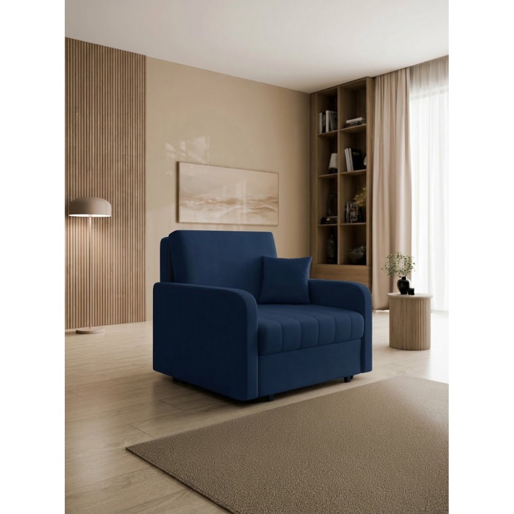 Πολυθρόνα Viva Silk I-Μπλε Σκούρο 102x98x85