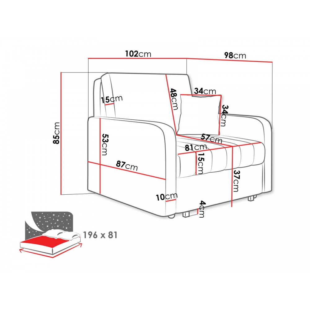 Πολυθρόνα Viva Silk I-Μπλε Σκούρο 102x98x85