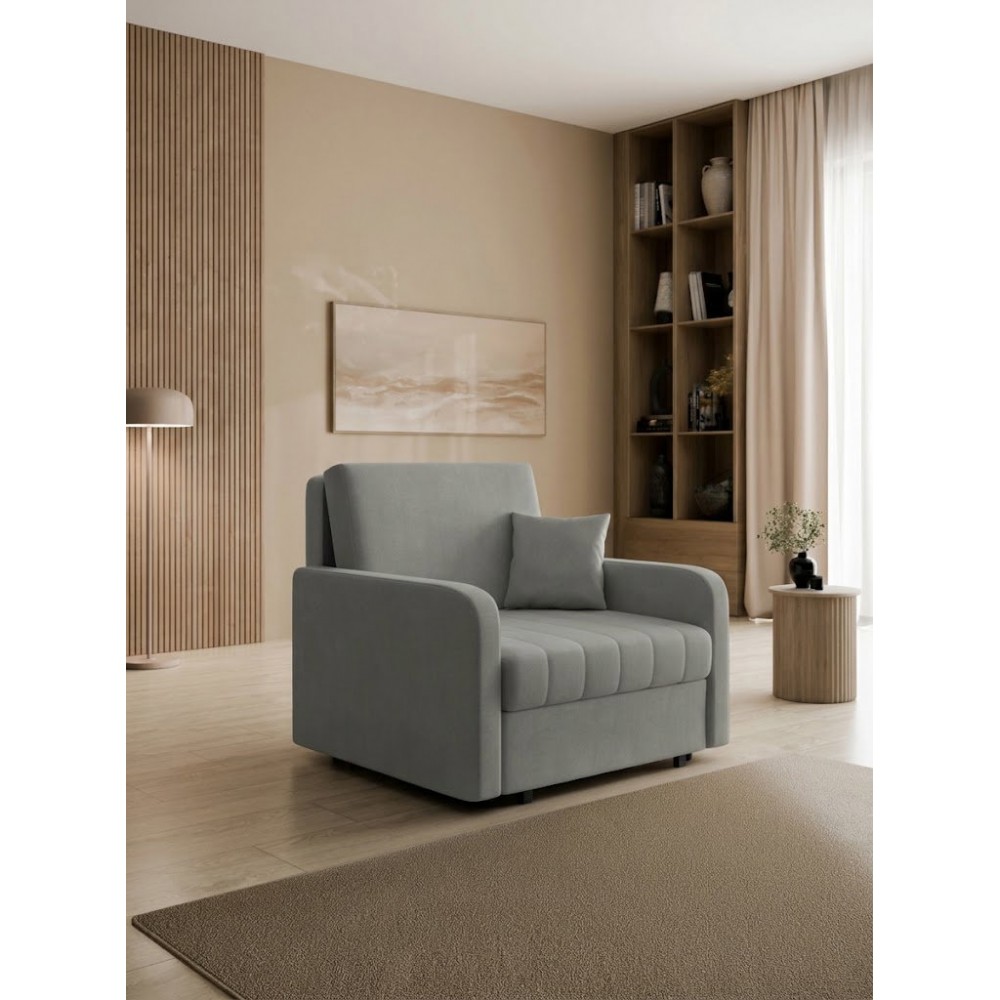 Πολυθρόνα Viva Silk I-Γκρι 102x98x85