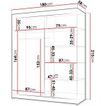Ντουλάπα Infinity 180 Δίφυλλη 180x58x200