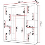Ντουλάπα Infinity 200 Τρίφυλλη 200x58x200
