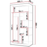Ντουλάπα Infinity II 100 Δίφυλλη 100x58x200