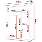 Ντουλάπα Infinity II 150 Δίφυλλη 150x58x200