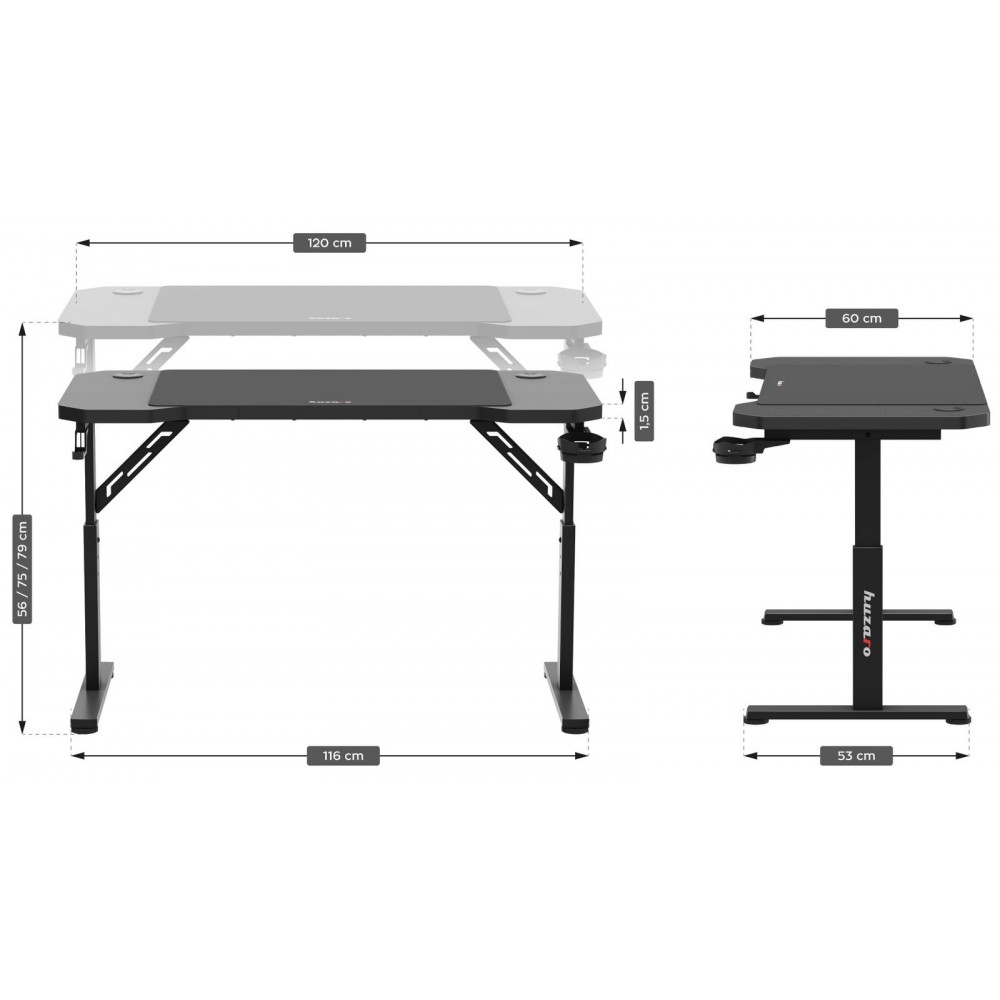 Γραφείο Gaming Hero 2.6 – Μαύρο 120x60x79