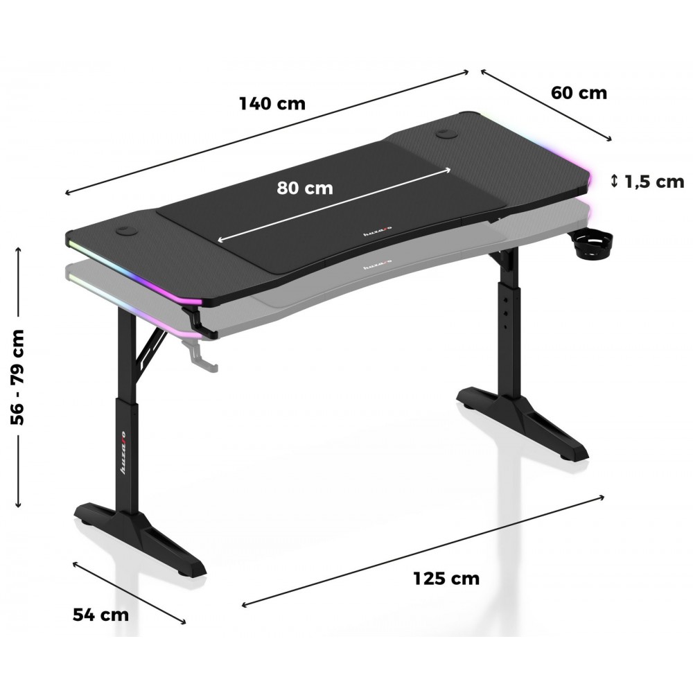 Γραφείο Gaming Hero 3.6 RGB 140x60x79