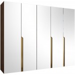 Ντουλάπα Mila II-Καφέ - Χρυσό-Μήκος: 250 εκ. 100x52x202