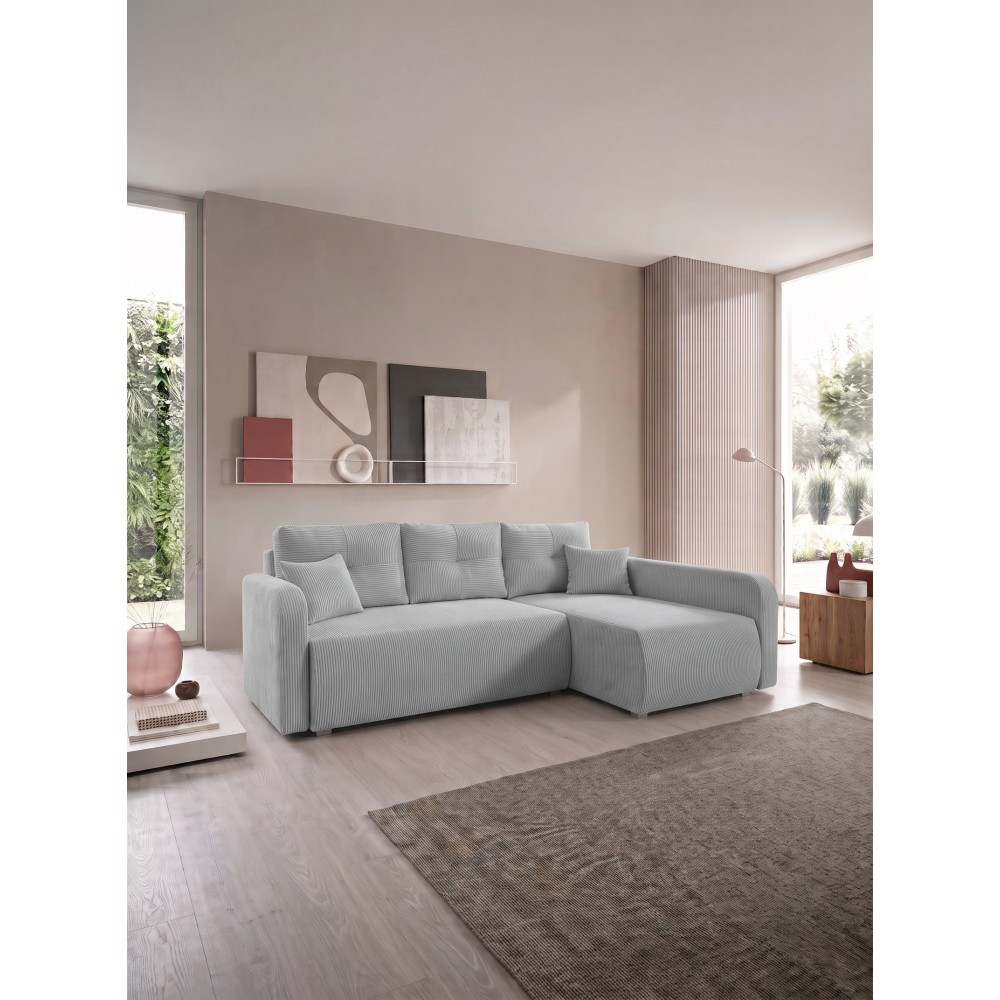 Γωνιακός Καναπές Viena-Γκρι Ανοιχτό-Δεξιά 234x145x88