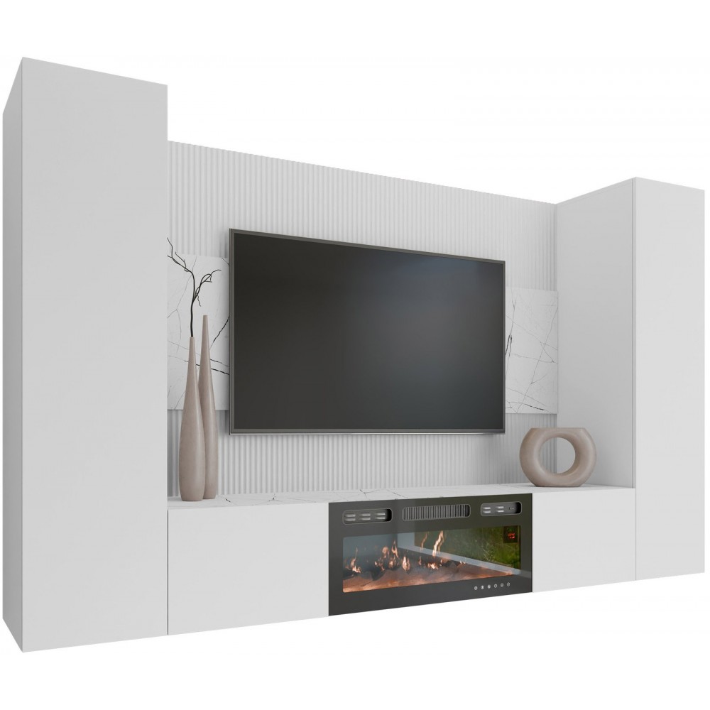 Σύνθετο Σαλονιού Deromi II-Λευκό 260x38x150