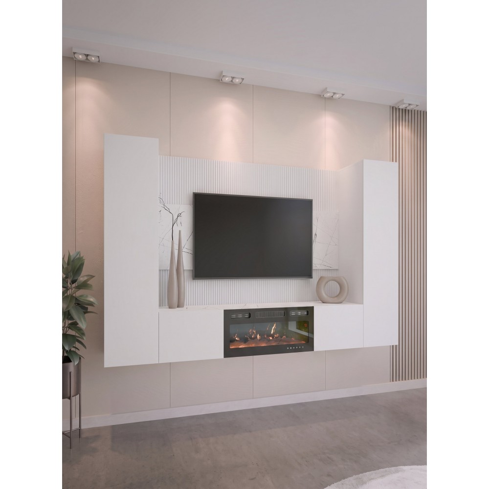 Σύνθετο Σαλονιού Deromi II-Λευκό 260x38x150