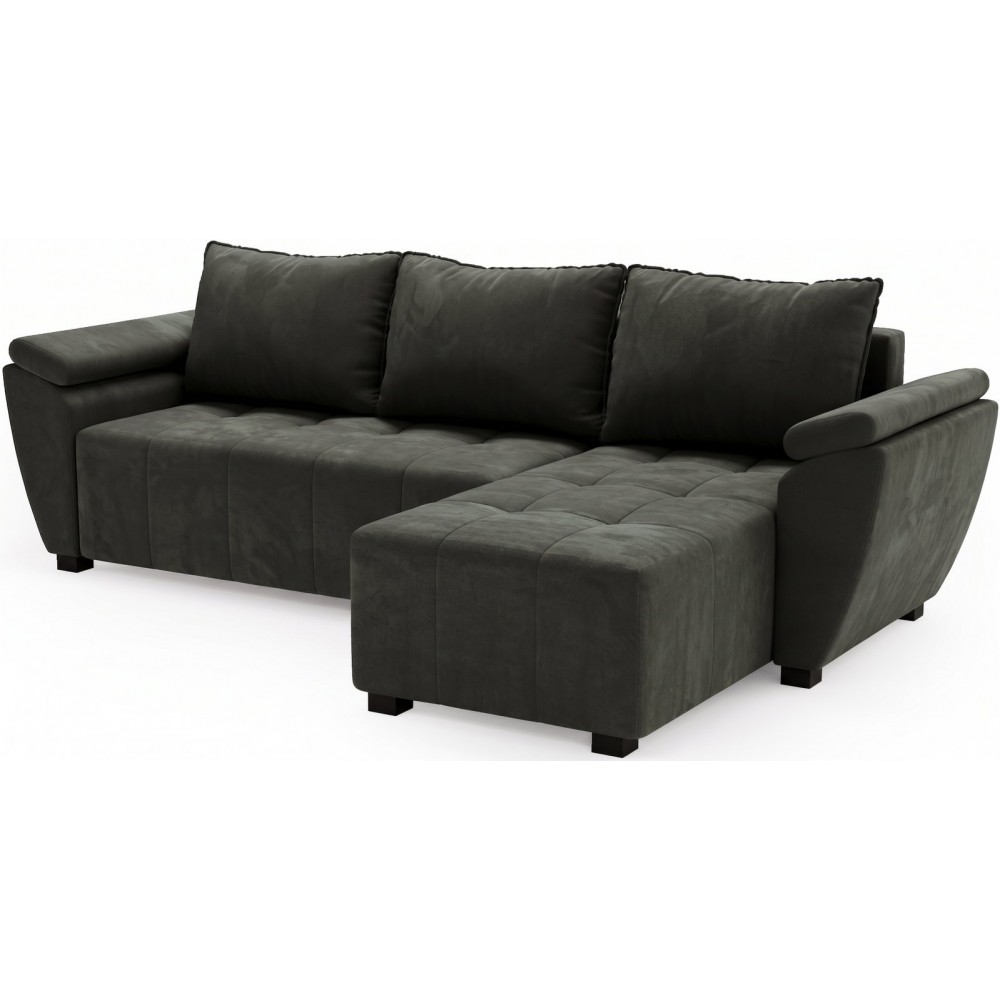 Γωνιακός Καναπές Runo-Ανθρακί 251x140x88
