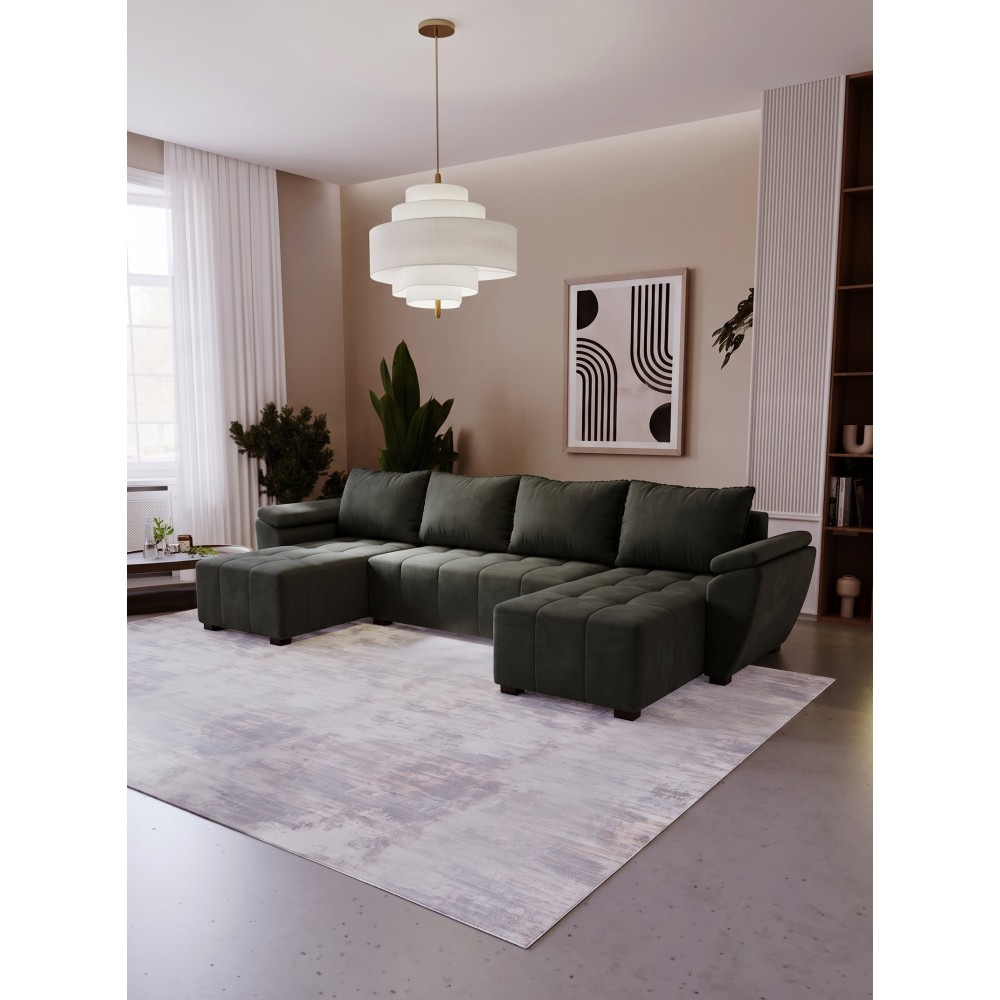 Γωνιακός Καναπές Runo U-Ανθρακί 305x140x88