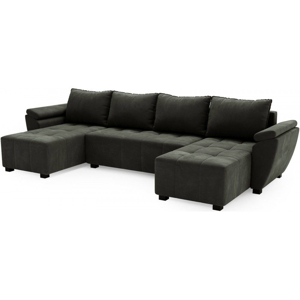 Γωνιακός Καναπές Runo U-Ανθρακί 305x140x88