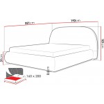 Επενδυμένο Κρεβάτι Akrenis-Μπεζ-160 x 200 221x101