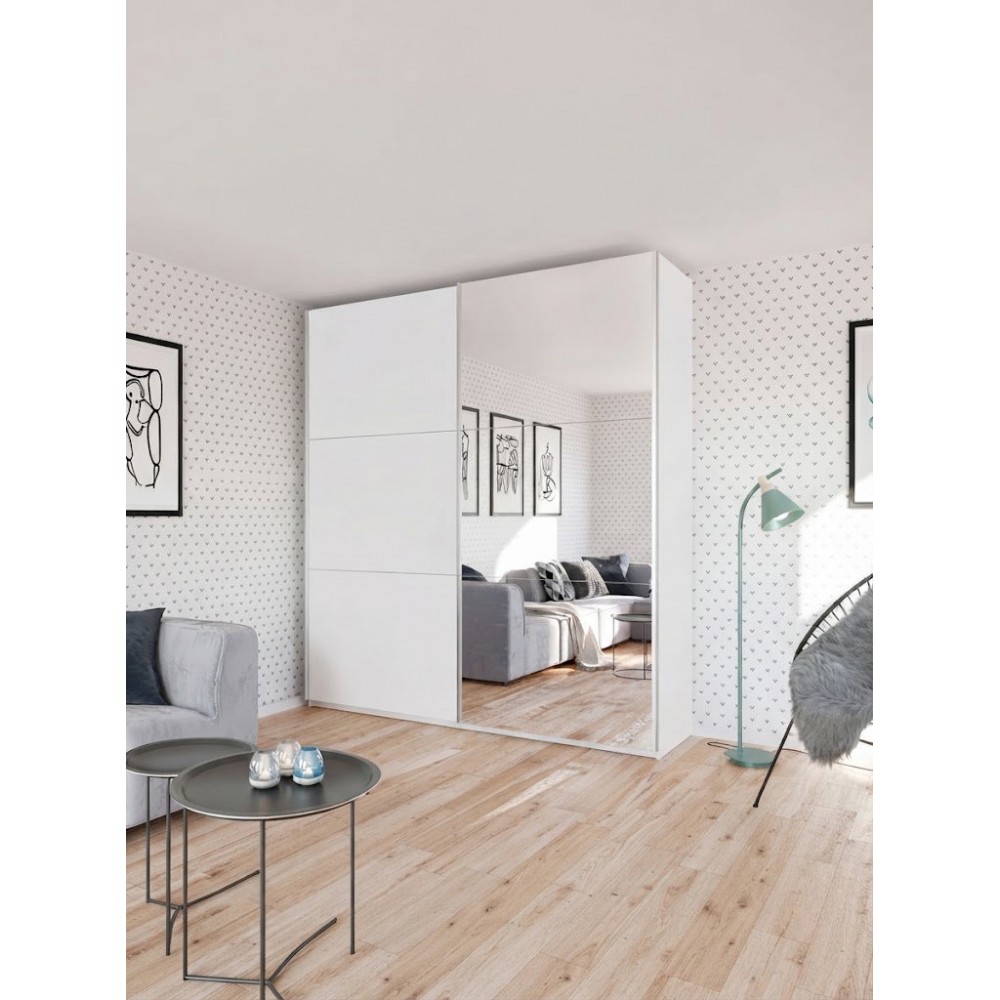 Ντουλάπα Rodos 225 Δίφυλλη-Λευκό 225x65x244