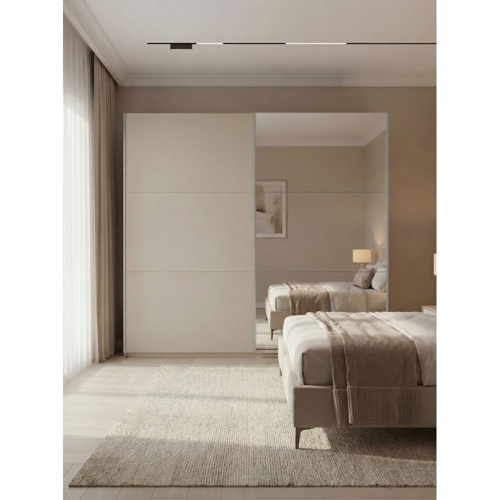 Ντουλάπα Rodos 225 Δίφυλλη-Μπεζ 225x65x244