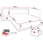Κρεβάτι Bali Lux-Φυσικό – Μαύρο 265x215x102