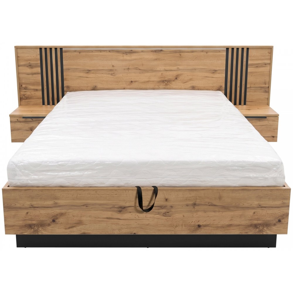 Κρεβάτι Bali Lux-Φυσικό – Μαύρο 265x215x102