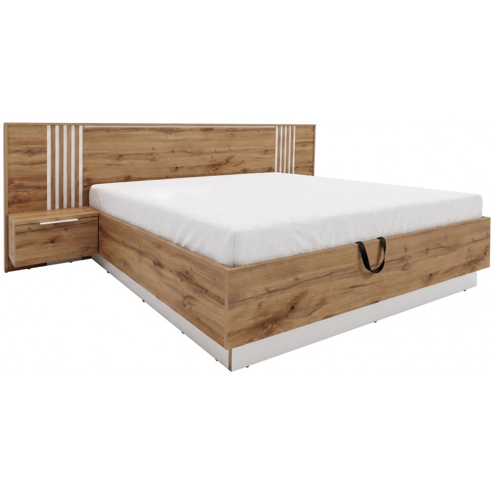Κρεβάτι Bali Lux-Φυσικό – Λευκό 265x215x102