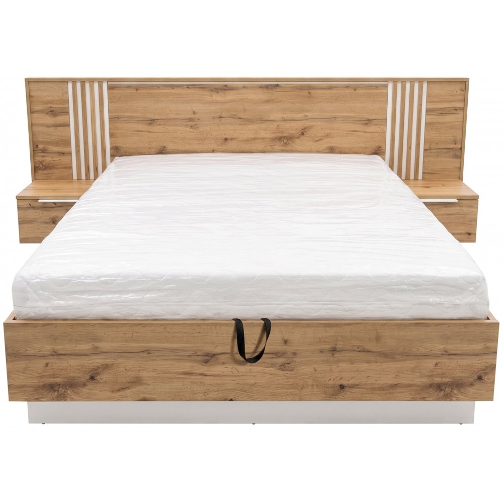 Κρεβάτι Bali Lux-Φυσικό – Λευκό 265x215x102