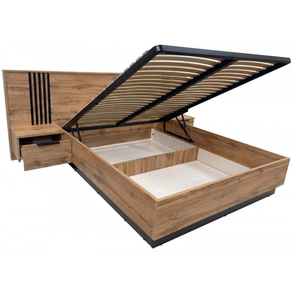 Κρεβάτι Bali Lux-Φυσικό – Λευκό 265x215x102