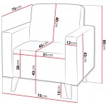 Πολυθρόνα Oviedo-Εκρού 75x80x75